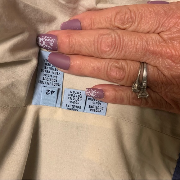 Malo Leather Jacket Italy 42 size 2 lilac - Picture 4 of 4